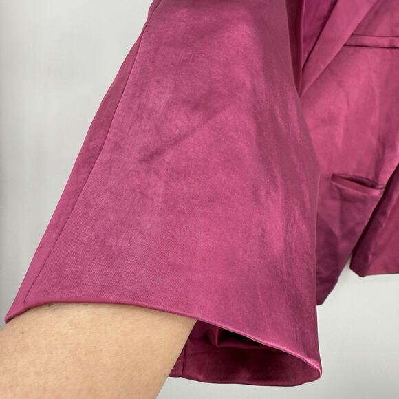 SLA The Label Olivia Oversized Satin Blazer Size XL Magenta Pink NWT - Picture 6 of 13